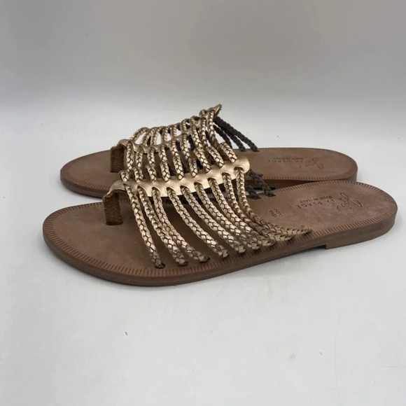Joie Sahara Metallic Leather‎ Sandals Womens Size 9.5 40 - Picture 2 of 8